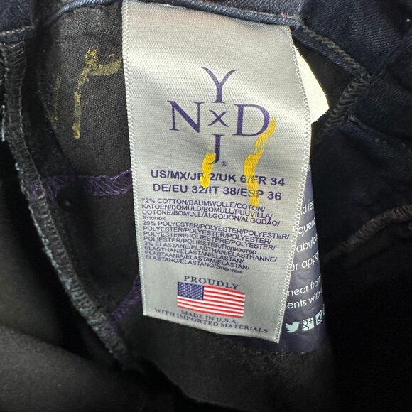 NYDJ Alina Legging Jeans Metallic Silver Size 2 Long Skinny Denim Womens Pants - Picture 3 of 13